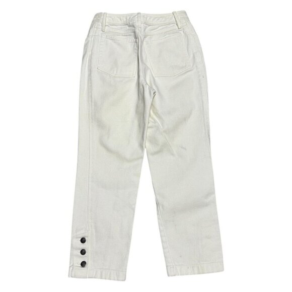 CHANEL Vintage 90s Luxury Designer White Denim Straight Leg Jeans Womens 4 Small - Picture 2 of 8